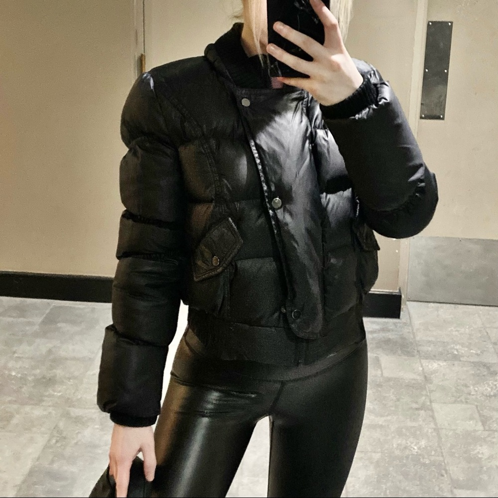 $398 BCBGMAXAZRIA Black Duck Down/Feather ANGELICA Womens Puffer Jacket Sz Small